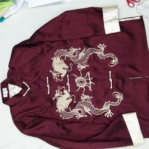 Laogudai Men's Jacket Embroidered Dragons XXXL Red & Gold